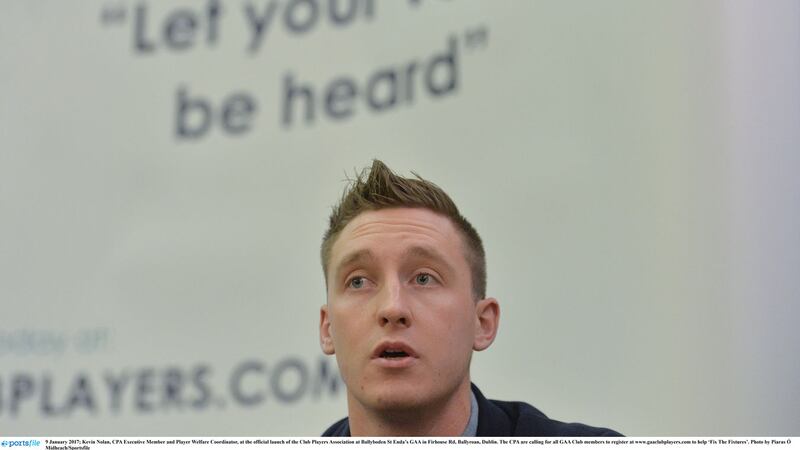 Dublin All-Ireland winner and Kilmacud Croke&rsquo;s clubman Kevin Nolan at the official launch of the Club Players' Association at Ballyboden St Enda&rsquo;s GAC on Monday. Nolan is a CPA executive member and the player welfare coordinator <br />Picture by Sportsfile
