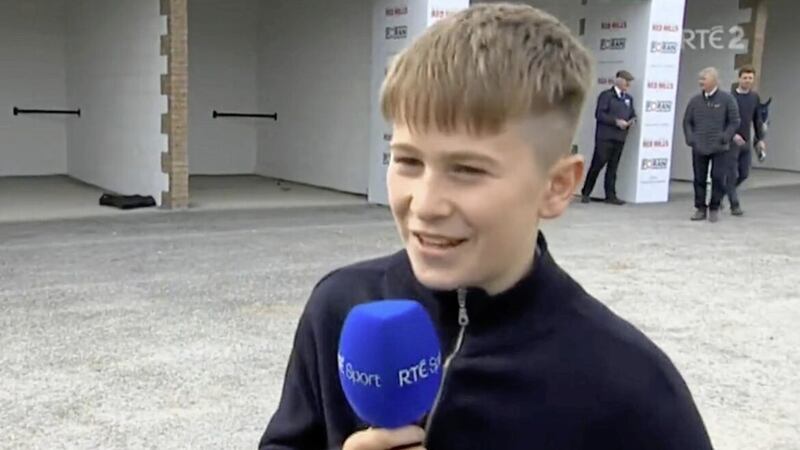 Jack de Bromhead (13) being interviewed by RTE in April this year. 