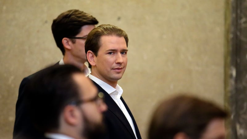Austrian former chancellor Sebastian Kurz has gone on trial accused of making false statements to a parliamentary inquiry into alleged corruption in his first government (Heinz-Peter Bader/AP)