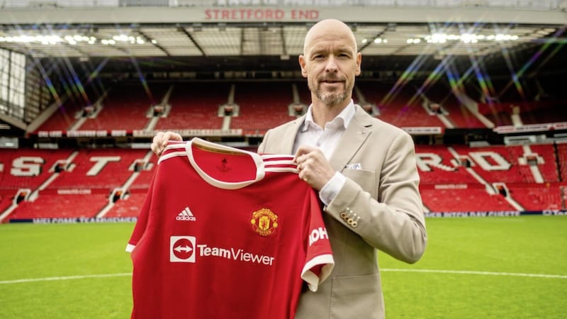 Newly appointed Manchester United manager, Erik ten Hag during his unveiling at Old Trafford, Manchester. Picture date: Monday May 23, 2022.. 