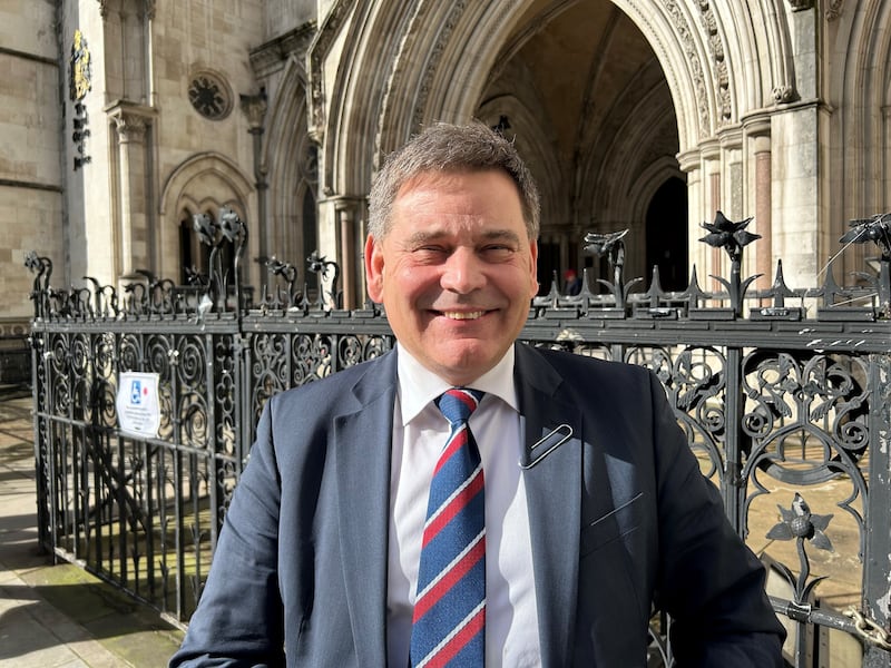 Andrew Bridgen outside the Royal Courts of Justice