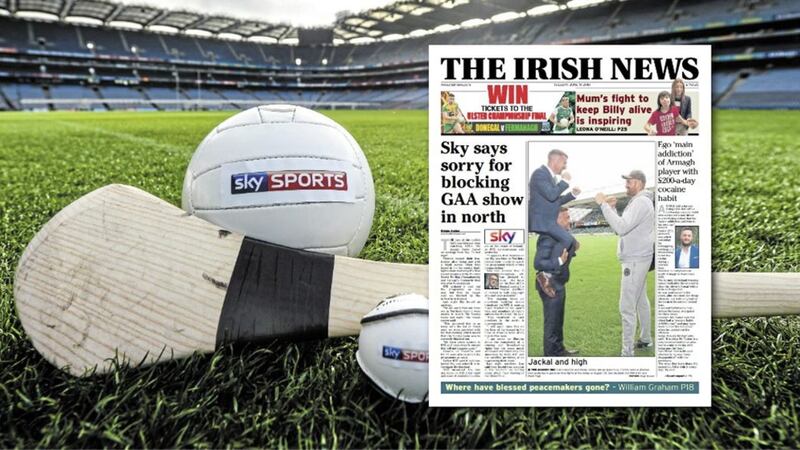 How The Irish News reported on Sky&#39;s apology for blocking RT&Eacute;&#39;s The Sunday Game 