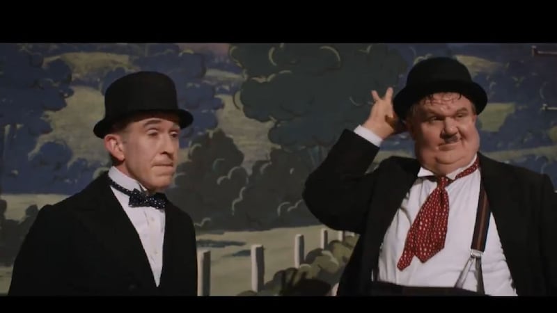 The pair play the famous comedy double act in the biopic.