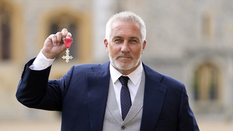 Paul Hollywood was made an MBE at an investiture ceremony at Windsor Castle on Wednesday