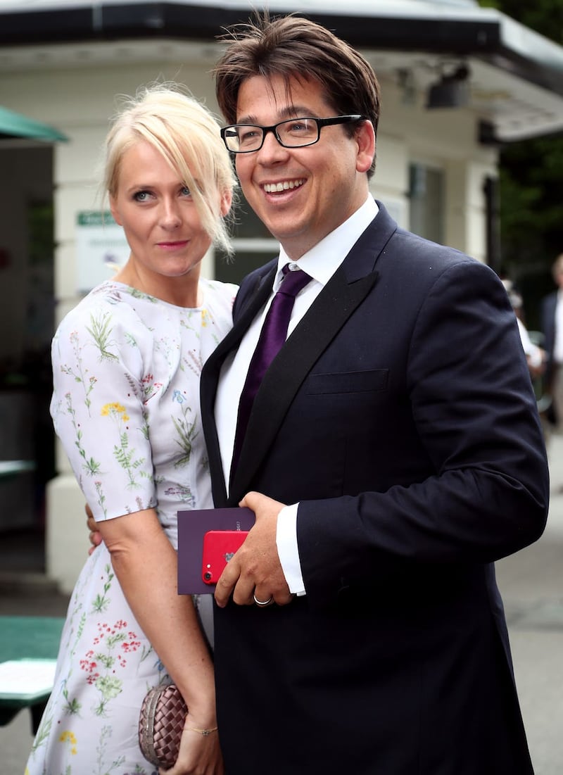 Michael McIntyre and his wife Kitty at Wimbledon 2017.