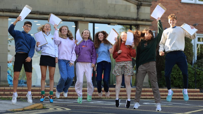Pupils from Sullivan Upper School in Belfast were receiving their results (Liam McBurney/PA)