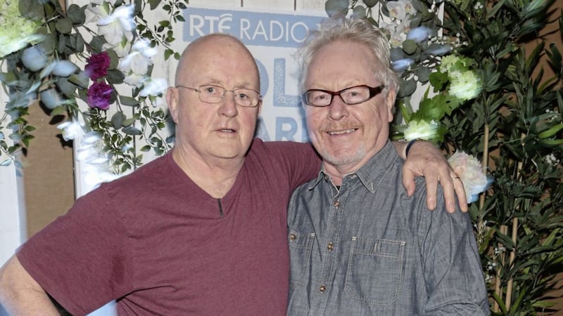 Christy Moore and Paul Brady at the launch of the RT&Eacute; Radio 1 inaugural Folk Awards at Vicar Street, Dublin Picture: Brian McEvoy 