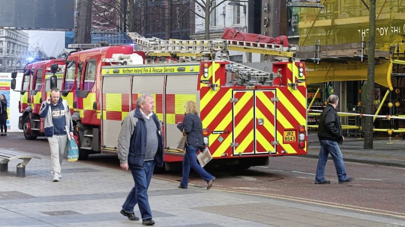 Fire crews were called to The Body Shop store in Donegall Place where smoke was seen coming from the building. Picture by Mal McCann 