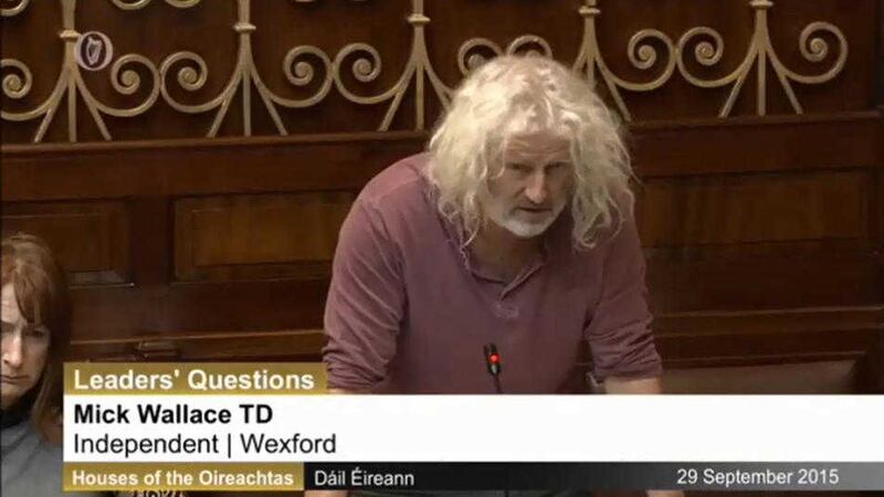 TD Mick Wallace speaking in the D&aacute;il yesterday 
