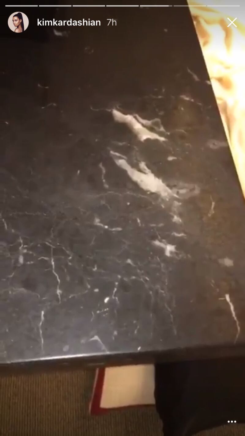 The suspicious white lines were just markings in the marble.