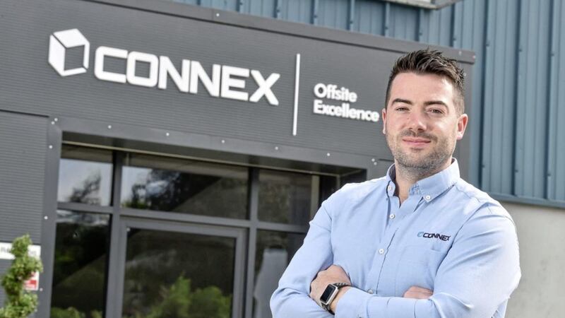 Brendan Doherty, managing director of Connex Offsite, outside the firm&#39;s 25,000ft sq ft factory in Newry 