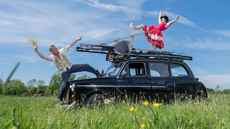 Pirate Taxi is a highly skilled, ingenious aerial show in, around, and on top of a black taxi
