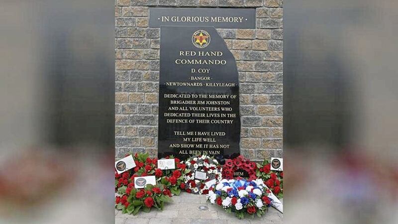 A Red Hand Commando memorial plaque in the Kilcooley estate in Bangor, Co Down. File picture by Mal McCann 