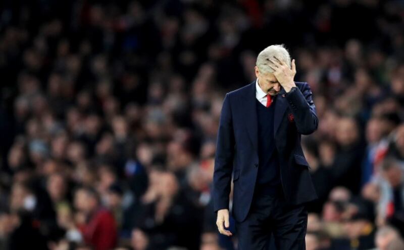 Arsenal manager Arsene Wenger looks dejected