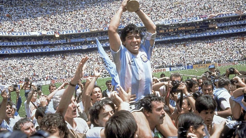 Diego Maradona shone brightest beneath the Mexican sun when he guided Argentina to the World Cup 34 years ago. Picture by PA 