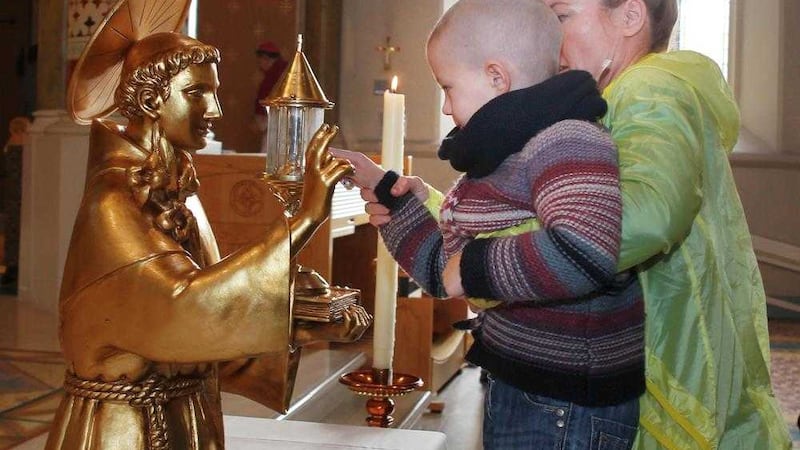 The relics of St Anthony during a previous visit to the north. Picture by Hugh Russell 