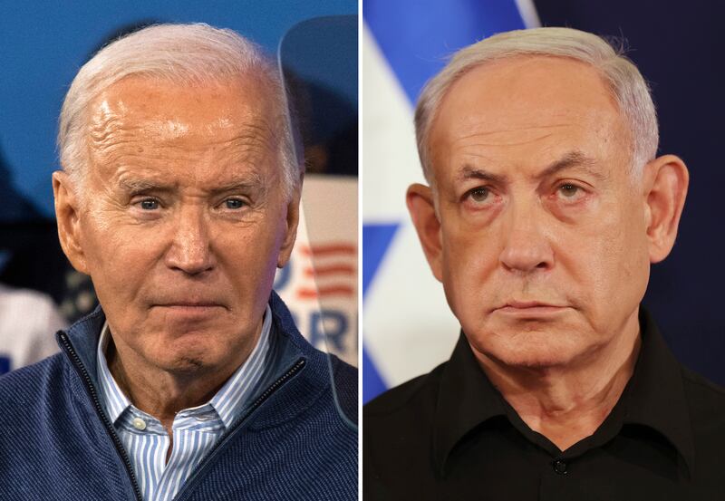 President Joe Biden, left, and Israeli Prime Minister Benjamin Netanyahu (AP)