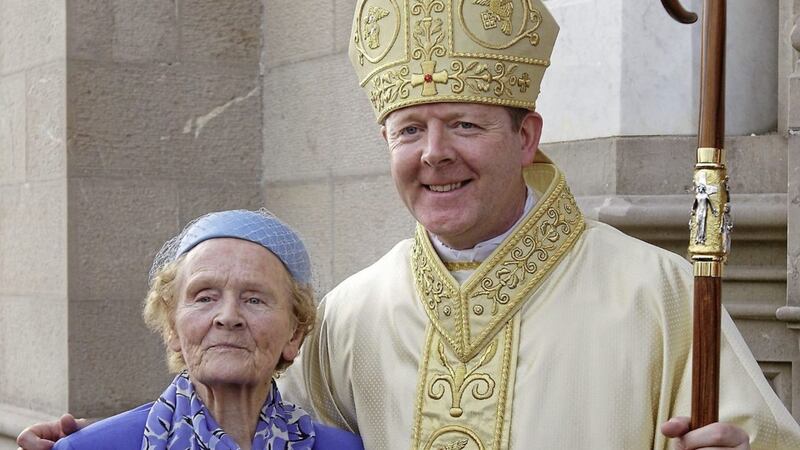 Archbishop of Armagh Eamon Martin with his mother Catherine. Picture by Cliff Donaldson 
