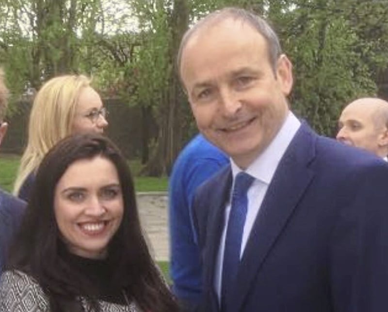 Former Omagh councillor Sorcha McAnespy, pictured with Fianna Fail leader, Micheal Martin, said &quot;totally false&quot; rumours being circulated about her have left her feeling &quot;violated&quot; 