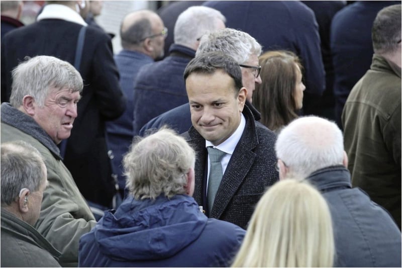  Irish Prime Minister Leo Varadkar at The requiem mass and celebration of the life of Seamus Mallon in St James of Jerusalem Church,Mullaghbrack Picture by Hugh Russell. 