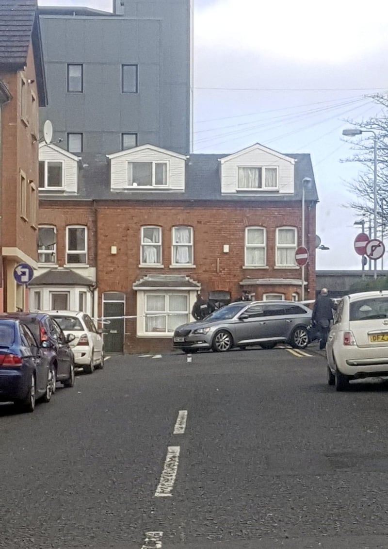 Police activity in Dunluce Avenue in south Belfast after a girl's body was found near Belfast City Hospital. Picture by Maria Lyttle, Press Association