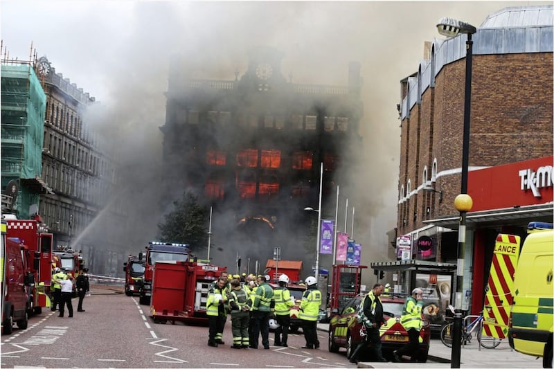 &nbsp;Primark in flames on Belfast's Royal Avenue