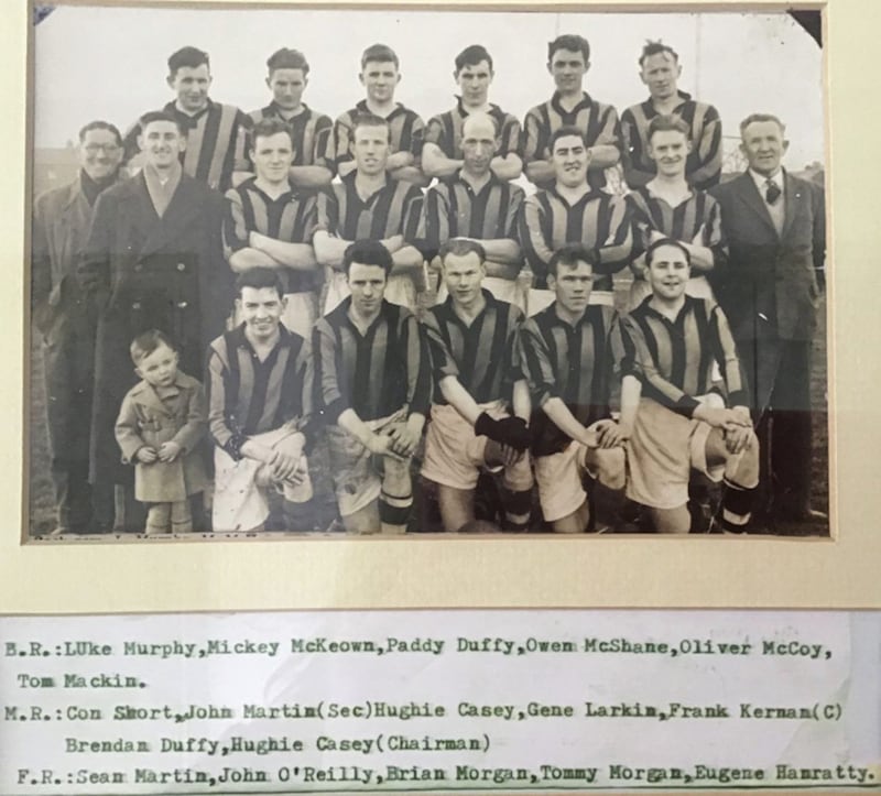 Brian (front row, centre) won five Armagh Senior Championship medals with Crossmaglen