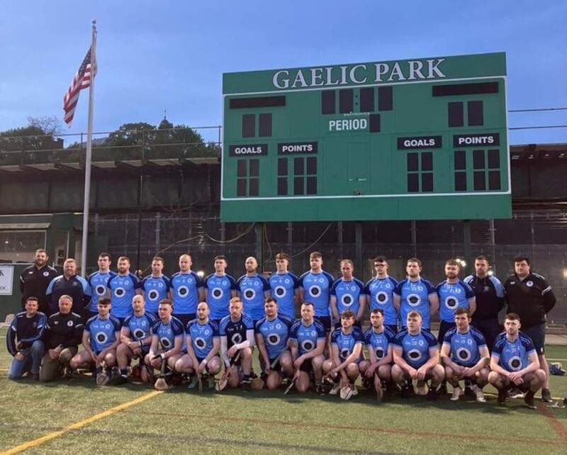 Connor McNeill (back row, far left) with Shane O'Neills GAC teammates at New York city's Gaelic Park last week. PICTURE: FACEBOOK