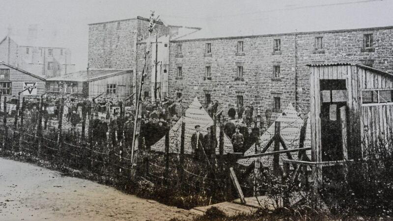 The disused distillery in Frongoch which was converted into a camp for German prisoners at the outbreak of the First World War. Following the Easter Rising in 1916, 1,800 Irish prisoners were sent there. The South camp was based in the old distillery.