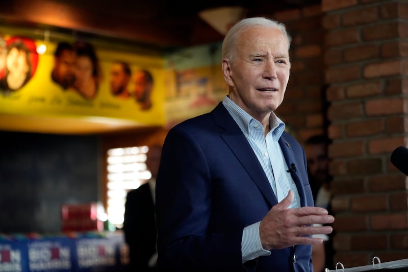 President Joe Biden speaks at a campaign event at El Portal restaurant in Phoenix (Jacquelyn Martin/AP)