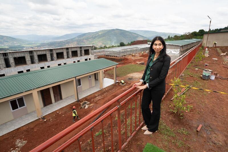 Then home secretary Suella Braverman pictured during a visit to Rwanda in March 2023