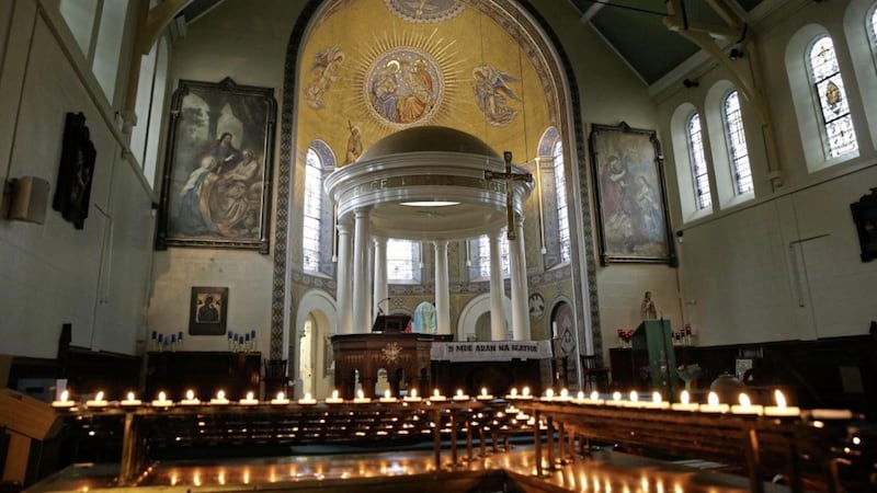 Belfast&#39;s oldest Catholic Church, St Mary&#39;s in Chapel Lane, has re-opened for Mass after renovation work. Picture by Hugh Russell 