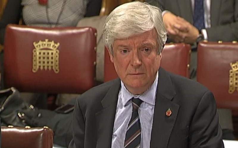 BBC director-general Lord Hall in front of the Lords Communications Committee