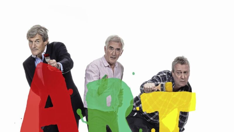 Nigel Havers, Denis Lawson and Stephen Tompkinson, who are appearing in Art at the Grand Opera House Picture: Jon Swannell 