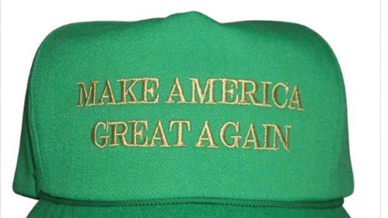 Can you spot the problem with Trump's St Patrick's Day cap?