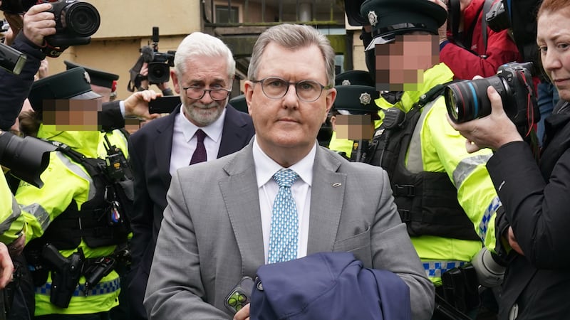 Sir Jeffrey Donaldson was released on continuing bail on a number of historical sex charges