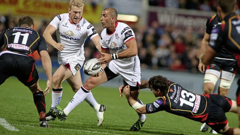 Ulster's  Ruan Pienaar in action against Newport Gwent Dragons at the Kingspan Stadium <br />Picture by Hugh Russell