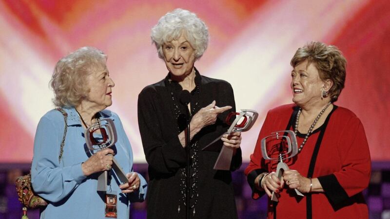 The Golden Girls at the 2008 TV Land Awards. Beatrice Arthur and Rue McClanahan have since died while Betty White is alive and kicking at 97 