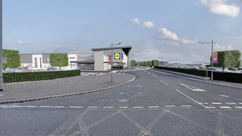 An artistic impression of Lidl&#39;s new store on Belfast&#39;s Boucher Road. 