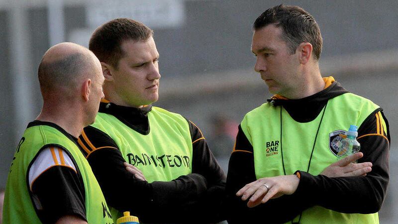 Outgoing Crossmaglen managers John McEntee and Oisin McConville helped lead the club to Ulster title glory in December. Picture: Colm O&#39;Reilly 