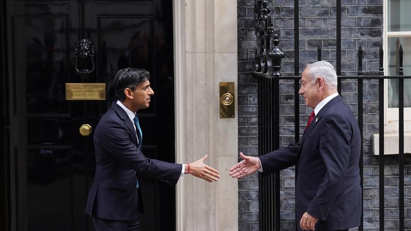 Rishi Sunak with Israeli Prime Minister Benjamin Netanyahu