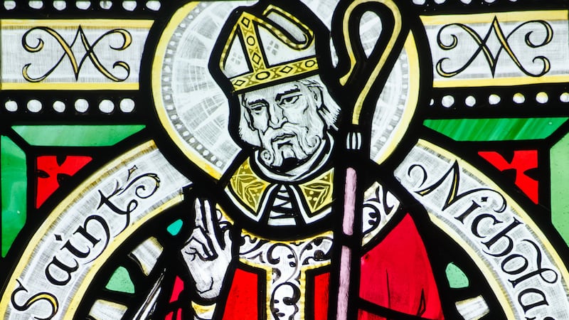 Saint Nicholas stained glass window.