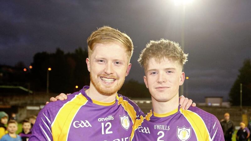 Derrygonnelly Harps&#39; Aaron and Leigh Jones, who lost their father Peter in July, played a pivotal role in their club&#39;s success. Pic Philip Walsh 