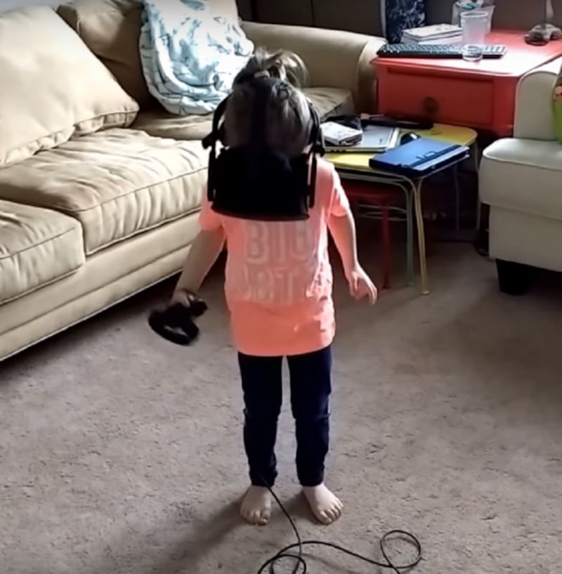 Lily playing VR