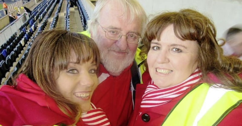 The late Michael Hearty with his two daughters Therese (left) and Jan Marie 