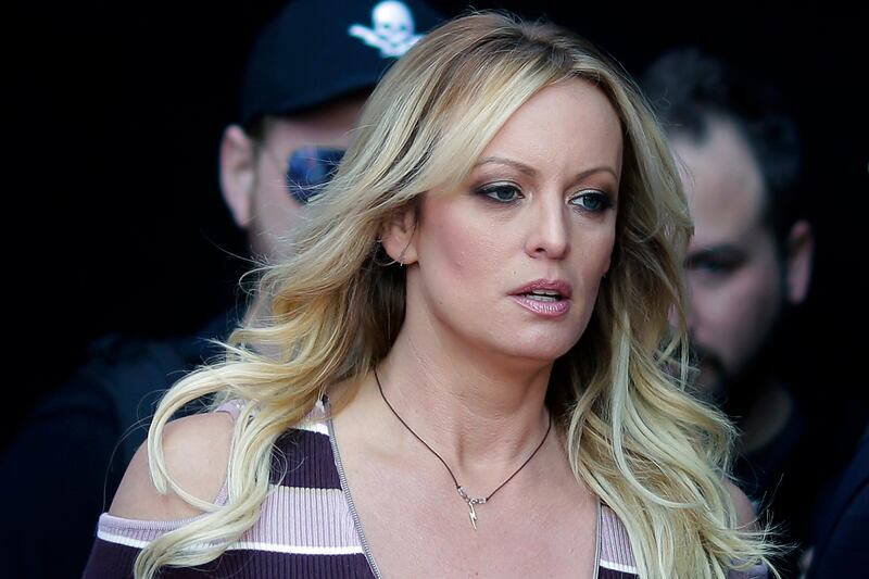 It is alleged that Trump paid adult film actor Stormy Daniels to prevent her claims of a sexual encounter with him from emerging into the public (Markus Schreiber/AP)