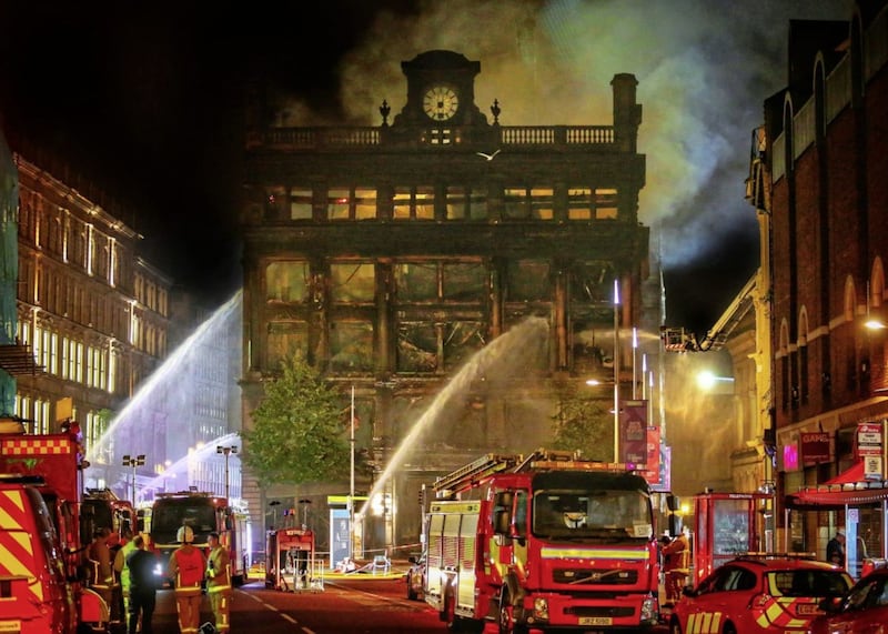 Primark&#39;s flagship store at Bank Buildings was destroyed in a fire which broke out on August 28, 2018. Picture by Mal McCann 