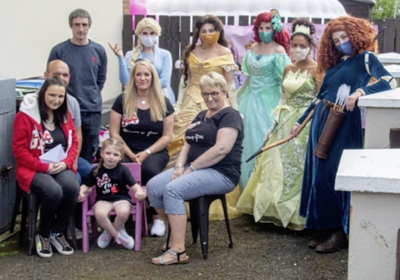 Enchanted Princess Parties NI sent five magical princesses to help Lilly, pictured with her mum, Gillian, celebrate her fifth birthday. Picture by Gerry Temple