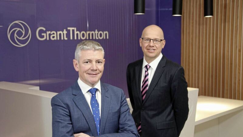 New partner Patrick Gallen (left) with Grant Thornton Northern Ireland managing partner Richard Gillan. Photo: Darren Kidd/PressEye 