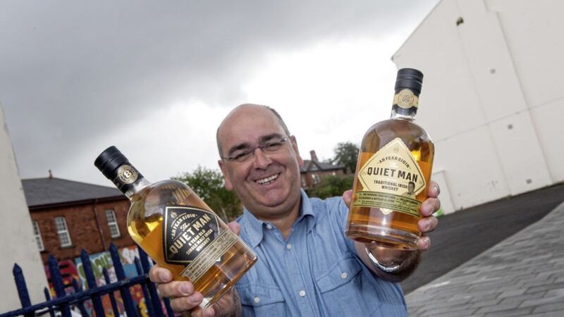 Niche Drinks managing director Ciaran Mulgrew celebrates earlier this year after he won approval to build a whiskey distillery in Derry 